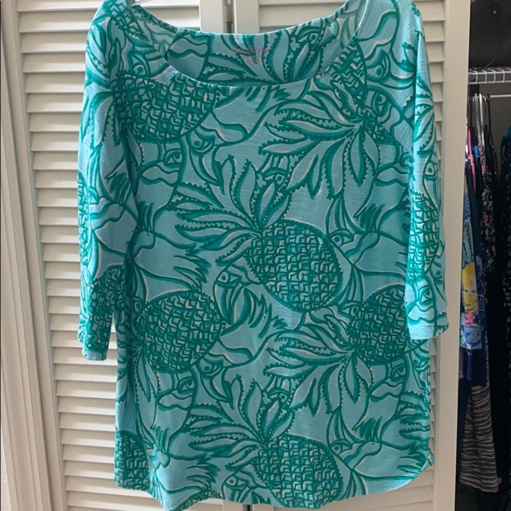 Lilly Pulitzer 3/4 Sleeve Top in Toucan Tango